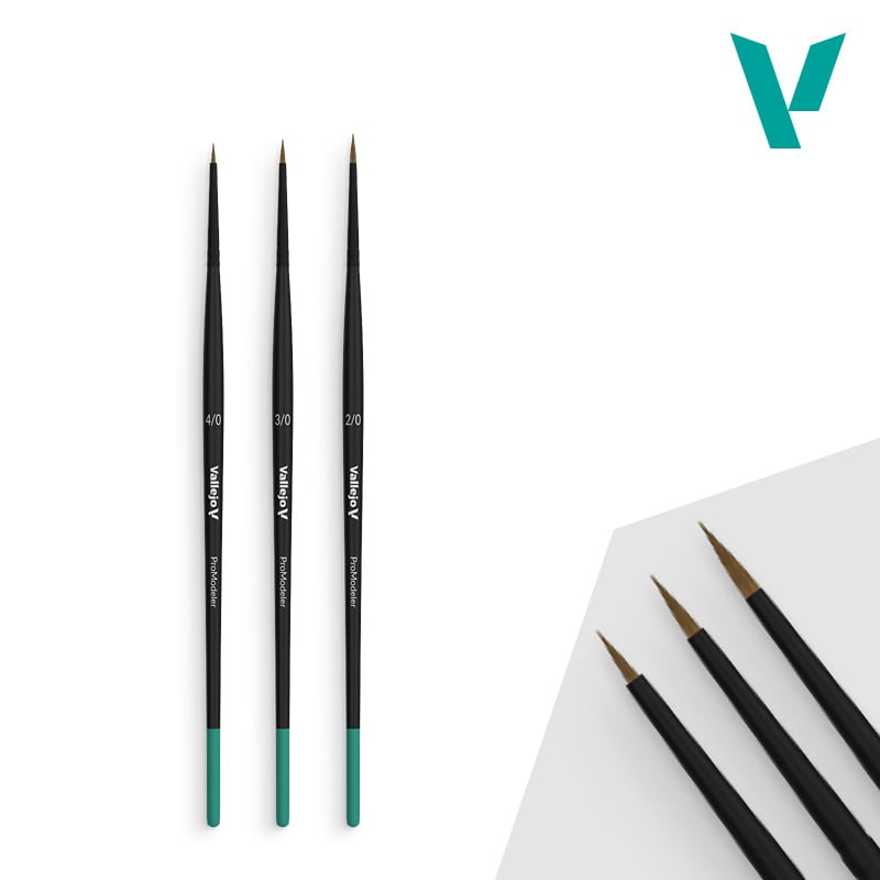 Φωτογραφία προϊόντος: Vallejo Brush Set Pro Modeler Definition Set Natural Hair (Sizes 4/0, 3/0 & 2/0)