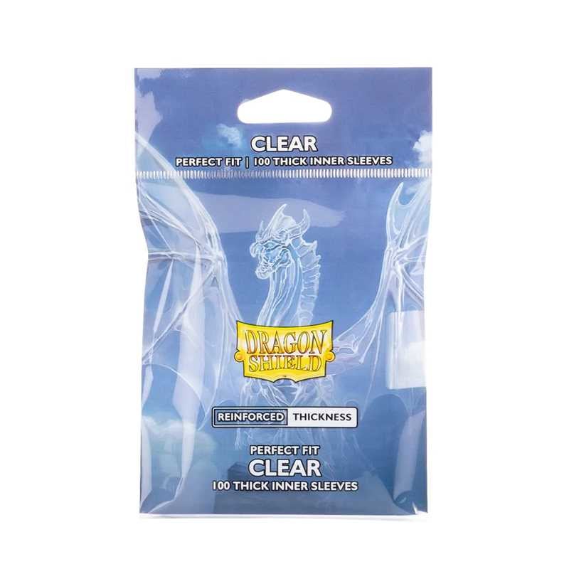 Φωτογραφία προϊόντος: Dragon Shield Perfect Fit Inner Sleeves Thick Inner Clear (100 Sleeves) Standard Size