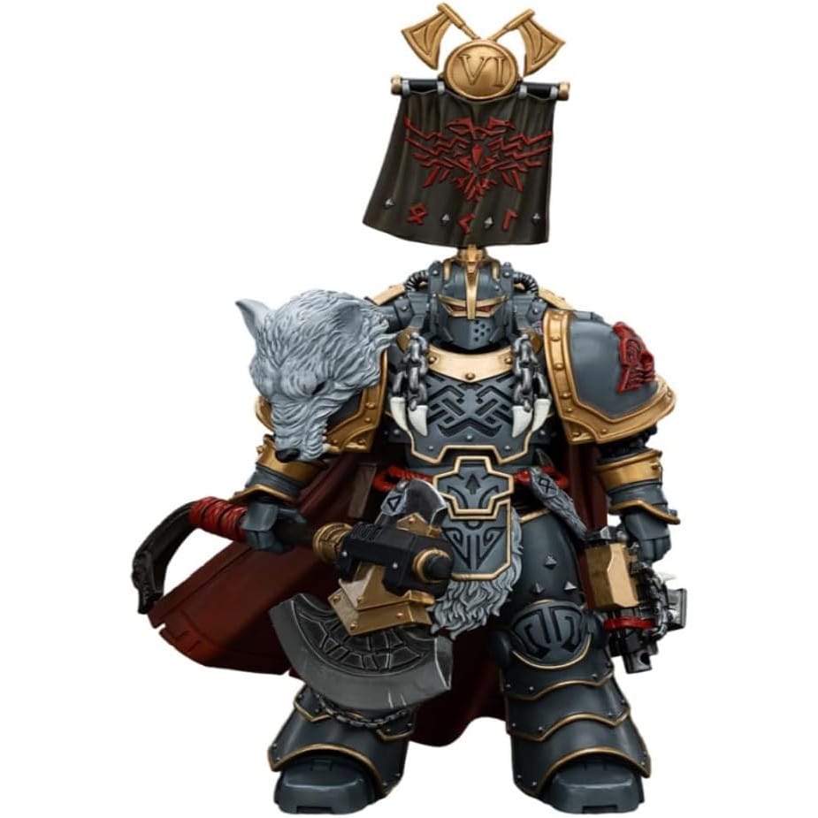 Φωτογραφία προϊόντος: Joy Toy Warhammer the Horus Heresy Action Figure 1/18 Space Wolves Legion Praetor with Power Axe and Combat Shield