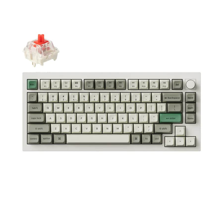 Φωτογραφία προϊόντος: Keychron Q1 Max (Q1M-P1) QMK/VIA Wireless Custom Mechanical Keyboard-Red Switch Shell White 75% US