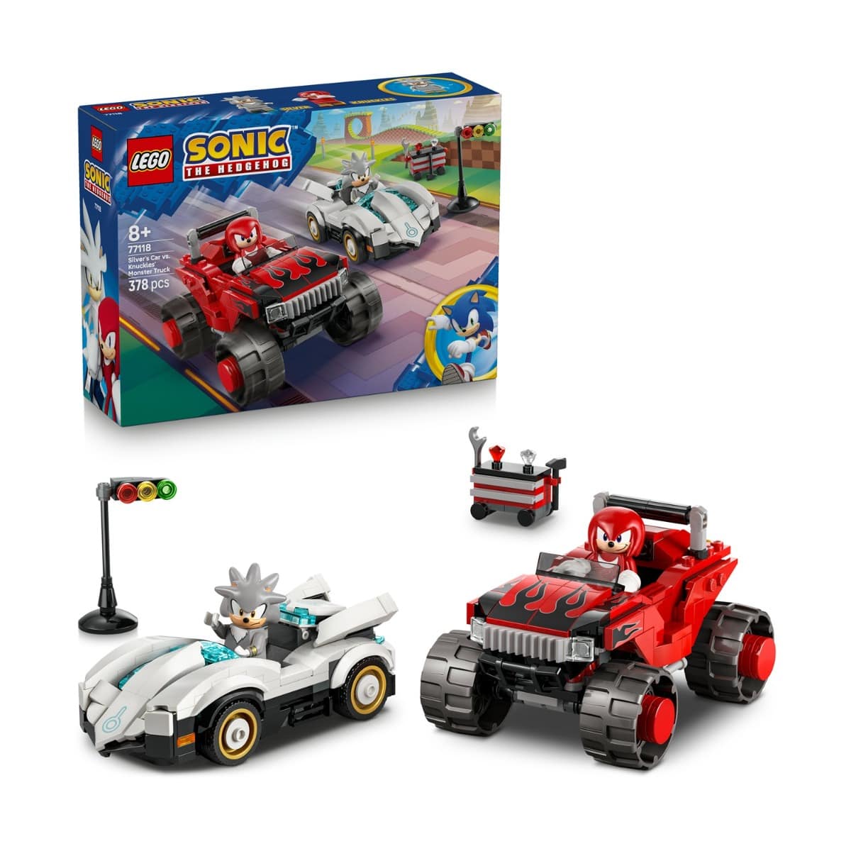 Φωτογραφία προϊόντος: LEGO Sonic the Hedgehog: Αυτοκίνητο του Silver vs. Monster Truck του Knuckles (77118)