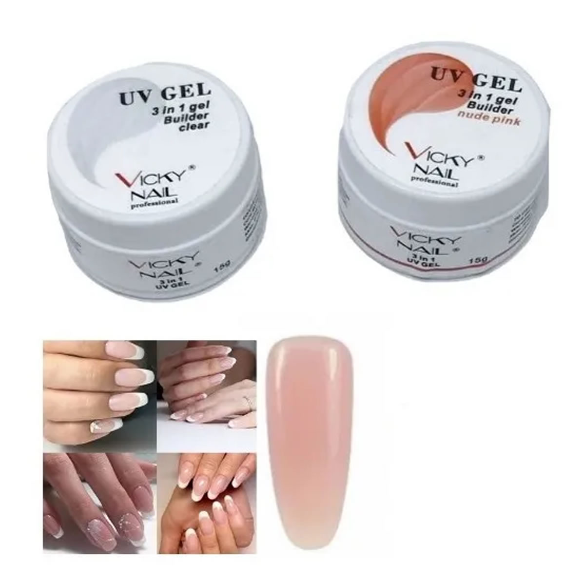 Φωτογραφία προϊόντος: Vicky Nail UV 3 σε 1 Builder Gel Clear 15gr
