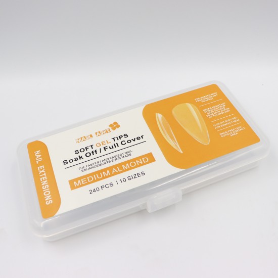 Φωτογραφία προϊόντος: Soak off gel tips Medium Almond 240 τμχ • 12 μεγέθη
