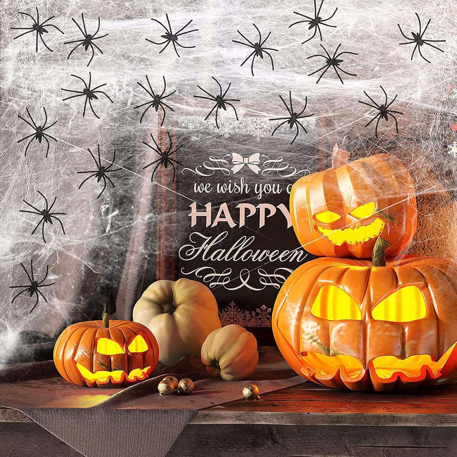 Φωτογραφία προϊόντος: Διακοσμητικό δίχτυ Halloween με αράχνες