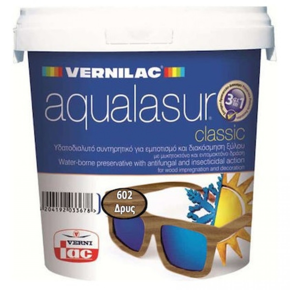 Φωτογραφία προϊόντος: VERNILAC AQUALASUR CLASSIC Βερνίκι Εμποτισμού Νερού Νο602 Δρύς 750ml
