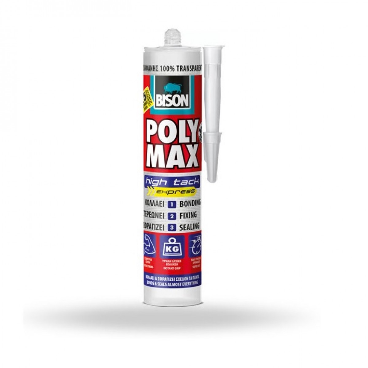 Φωτογραφία προϊόντος: POLY MAX CRYSTAL HIGH TACK EXPRESS ΔΙΑΦΑΝΗ 300gr (BISON)