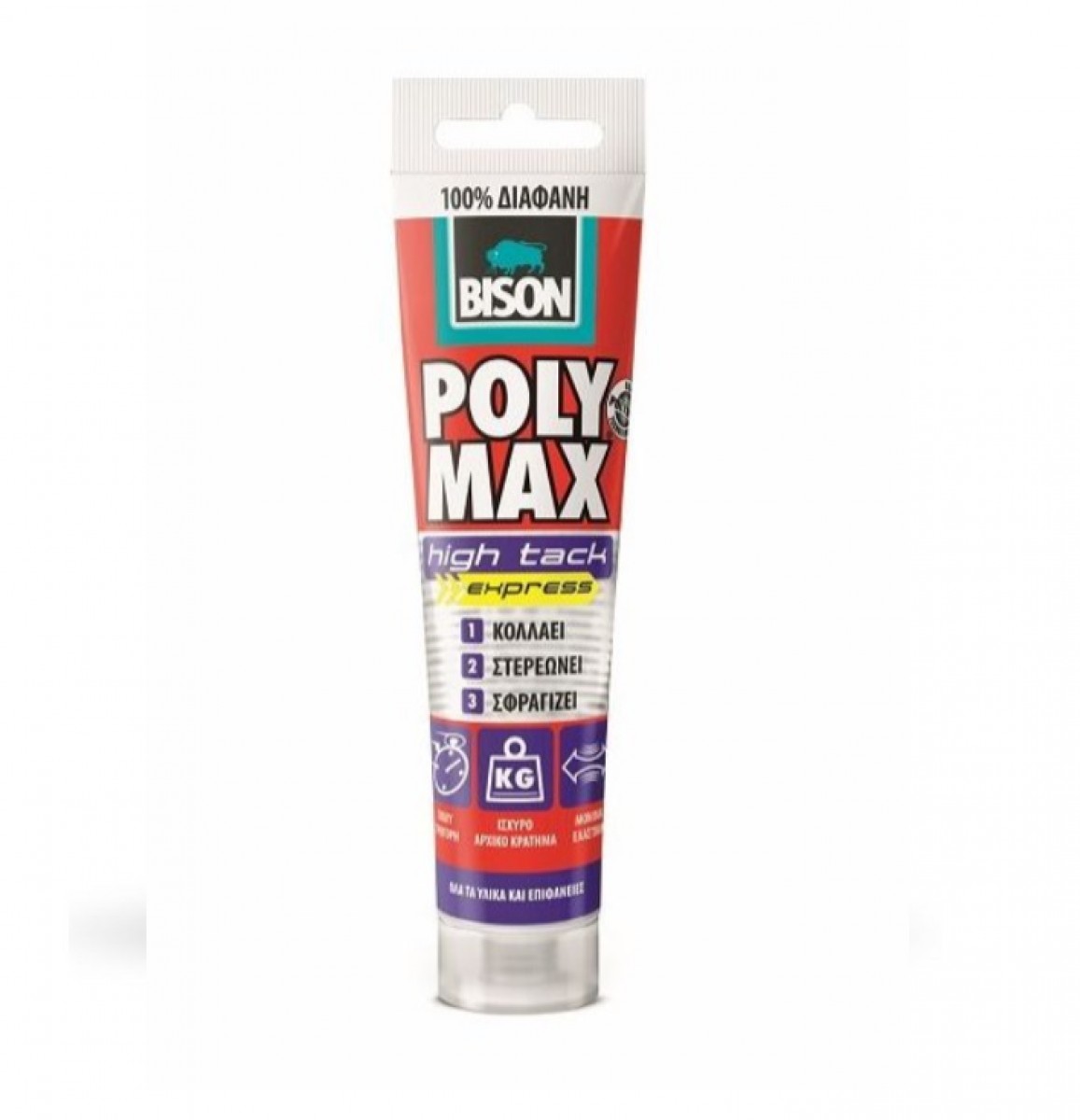 Φωτογραφία προϊόντος: BISON POLY MAX HIGH TACK CRYSTAL EXPRESS 115gr Διάφανη (28207)