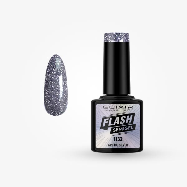 Φωτογραφία προϊόντος: Elixir Makeup Elixir Flash Semi Gel (Ημιμόνιμο Bερνίκι) - 1132 (Arctic Silver) 8ml