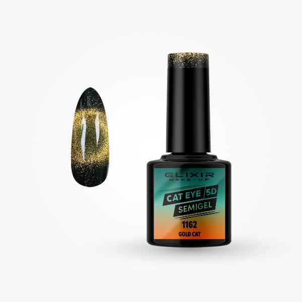 Φωτογραφία προϊόντος: Elixir Makeup Elixir Cat Eye 5D Semi Gel (Ημιμόνιμο Βερνίκι) - 1162 (Gold Cat) 8ml