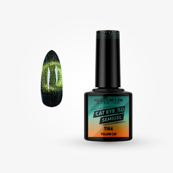 Φωτογραφία προϊόντος: Elixir Makeup Elixir Cat Eye 5D Semi Gel (Ημιμόνιμο Βερνίκι) - 1164 (Yellow Cat) 8ml