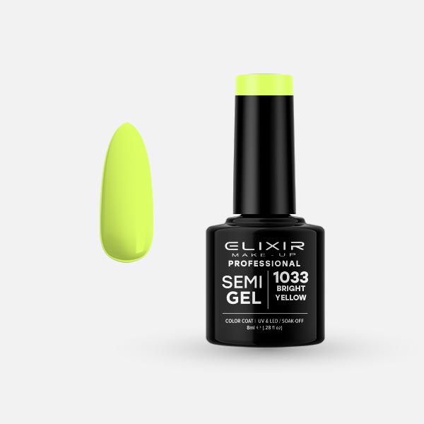 Φωτογραφία προϊόντος: Elixir Makeup Elixir Make-Up Semigel Nail Polish (Bright Yellow) #1033 8ml