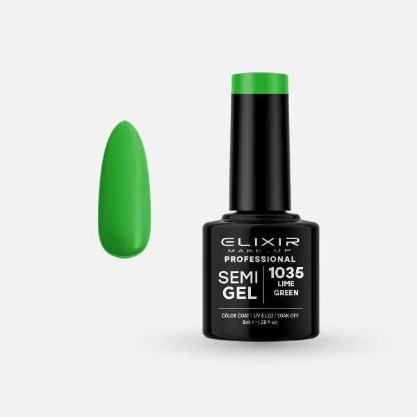 Φωτογραφία προϊόντος: Elixir Makeup Elixir Make-Up Semigel Nail Polish (Lime Green) #1035 8ml