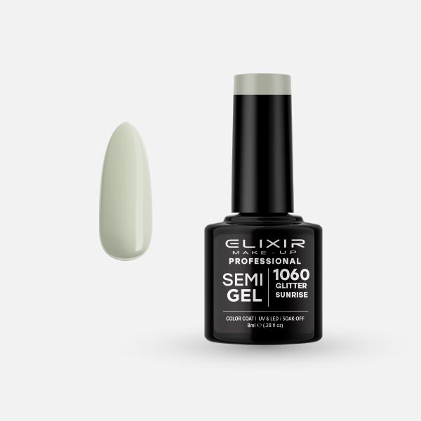 Φωτογραφία προϊόντος: Elixir Makeup Elixir Make-Up Semigel Nail Polish (Glitter Sunrise) #1060 8ml