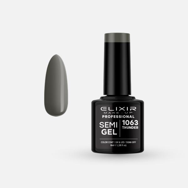 Φωτογραφία προϊόντος: Elixir Makeup Elixir Make-Up Semigel Nail Polish (Thunder) #1063 8ml