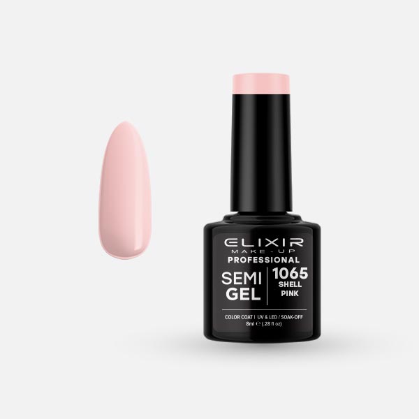 Φωτογραφία προϊόντος: Elixir Makeup Elixir Make-Up Semigel Nail Polish (Shell Pink) #1065 8ml