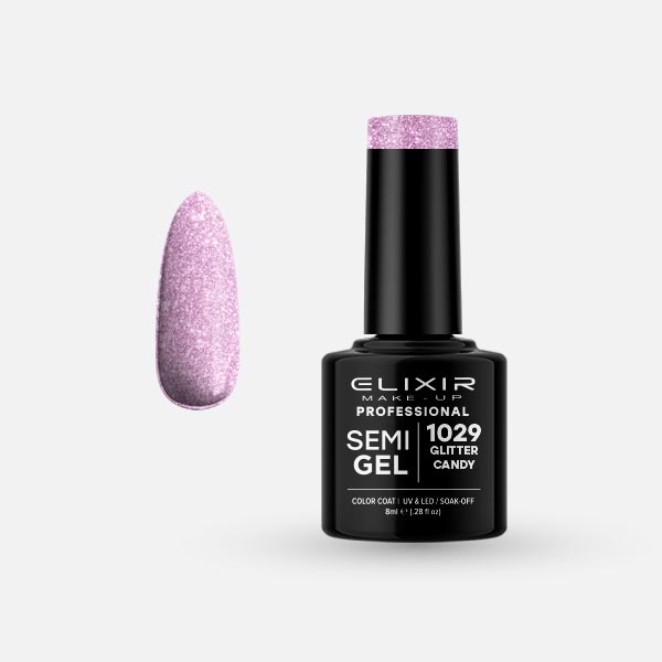 Φωτογραφία προϊόντος: Elixir Makeup Elixir Make-Up Semigel Nail Polish (Glitter Candy) #1029 8ml