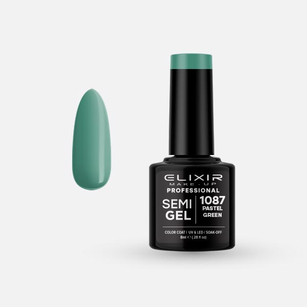 Φωτογραφία προϊόντος: Elixir Makeup Elixir Make-Up Semigel Nail Polish (Pastel Green) #1087 8ml