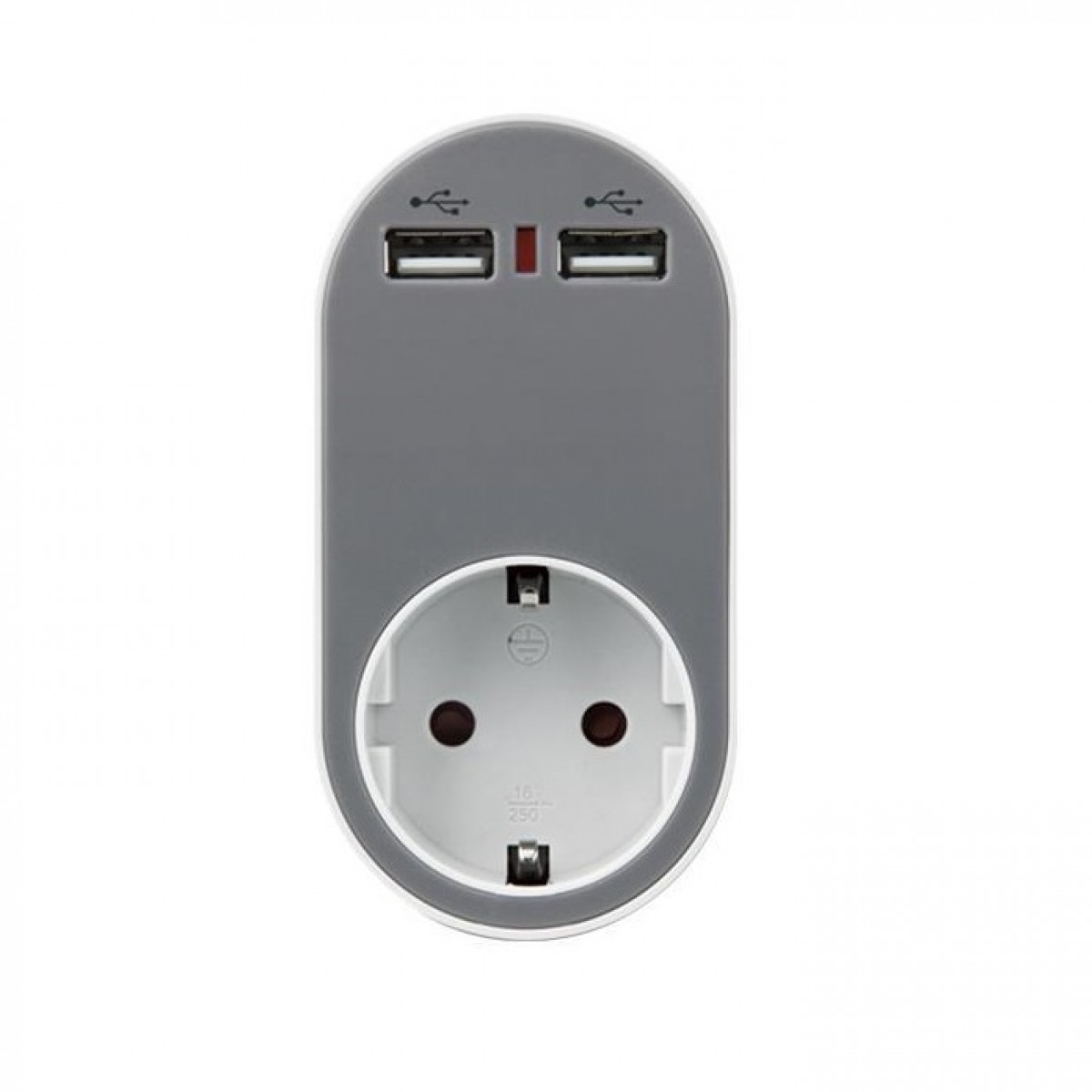 Φωτογραφία προϊόντος: ΑΝΤΑΠΤΟΡΑΣ ΣΟΥΚΟ ΜΕ 2 USB ΓΚΡΙ ΜΕ ΠΡΟΣΤΑΣΙΑ ΕΠΑΦΩΝ (147-09010)