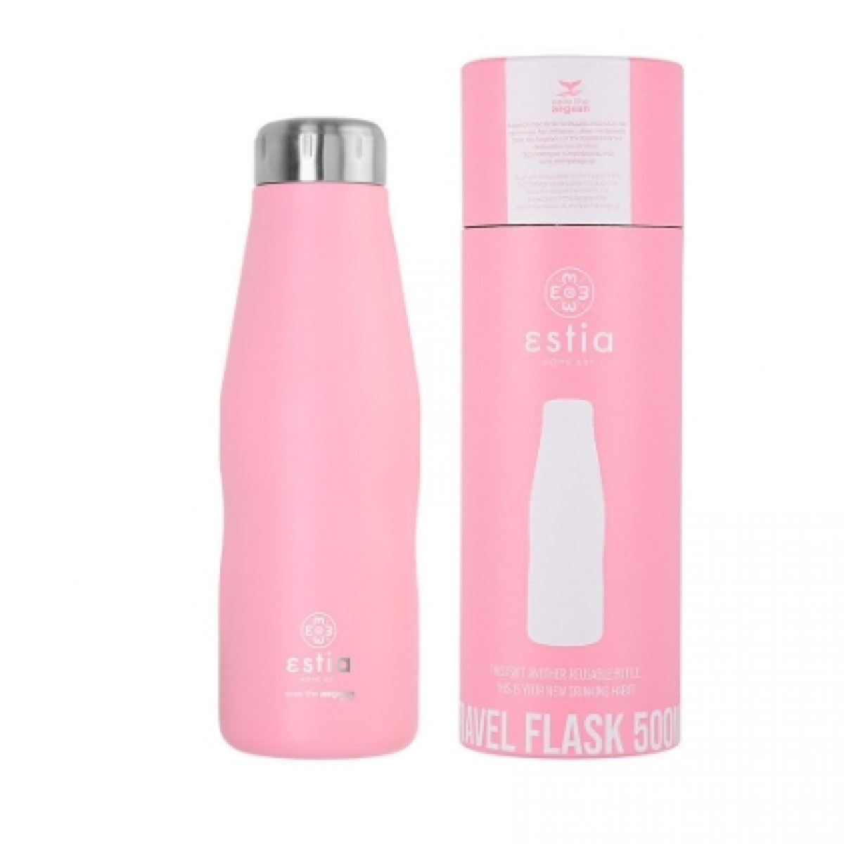 Φωτογραφία προϊόντος: ESTIA ΘΕΡΜΟΣ TRAVEL FLASK 500ml BLOSSOM ROSE SAVE THE AEGEAN