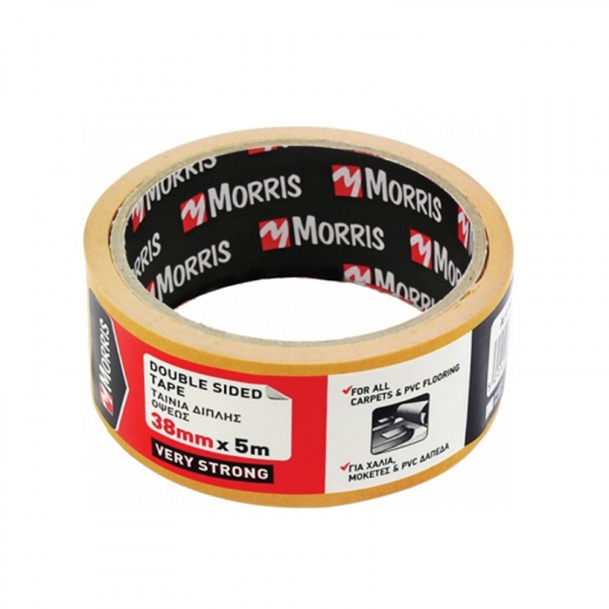 Φωτογραφία προϊόντος: ΤΑΙΝΙΑ ΔΙΠΛΗΣ ΟΨΕΩΣ MORRIS 38mm x 5m (26046)