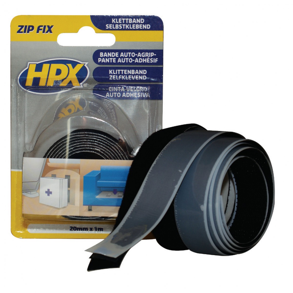 Φωτογραφία προϊόντος: HPX Ταινία Στερέωσης ZIP FIX Αρσενικό + Θηλυκό 2 x 20mm x 1m