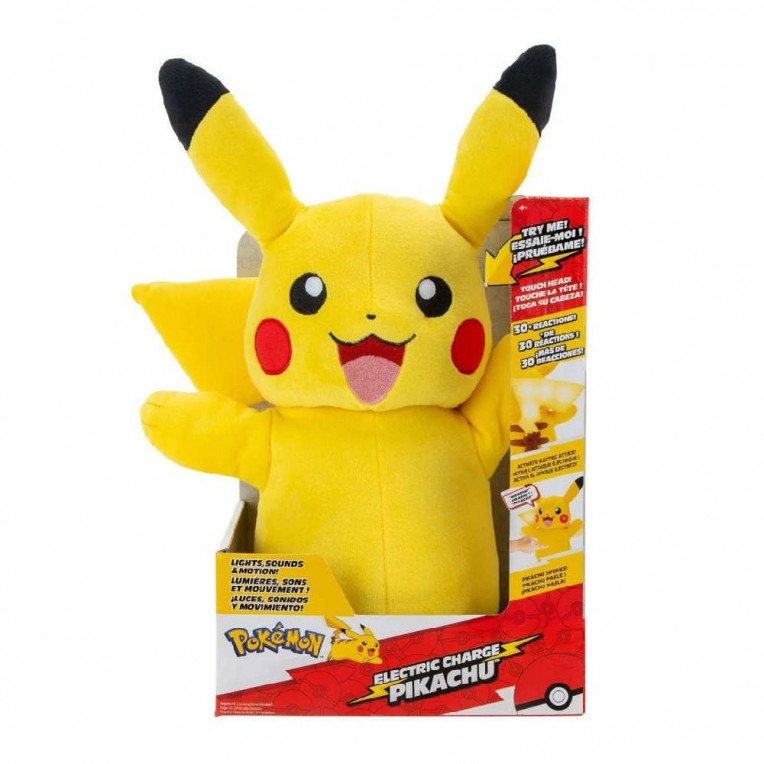 Φωτογραφία προϊόντος: Pokemon Λούτρινο Electric Charge Pikachu με Κίνηση, Ήχους και Φως - Jazwares jw002365