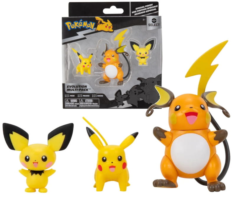 Φωτογραφία προϊόντος: Φιγούρες Δράσης Pokemon Select Pichu-Pikachu-Raichu Jazwares PKW2778