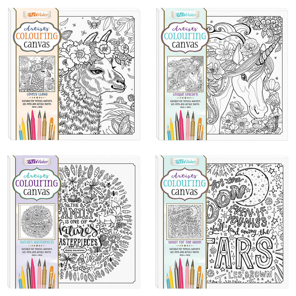 Φωτογραφία προϊόντος: Artists Colouring Canvas: Σετ 4 Σχεδίων
