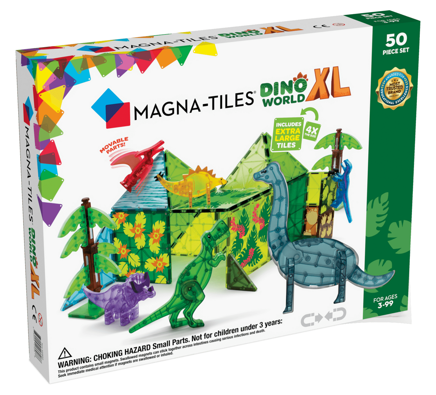 Φωτογραφία προϊόντος: Magna-Tiles Μαγνητικό Παιχνίδι Dino World XL 50 κομματιών 22850