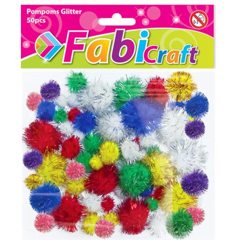 Φωτογραφία προϊόντος: Pompoms Fabi Glitter 50τεμ (Assorted)