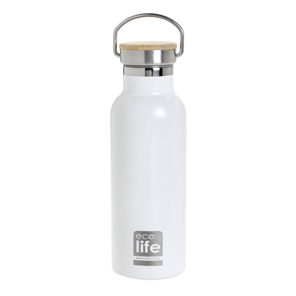 Φωτογραφία προϊόντος: Ecolife Θερμός Λευκός 500ml με Καπάκι από Μπαμπού