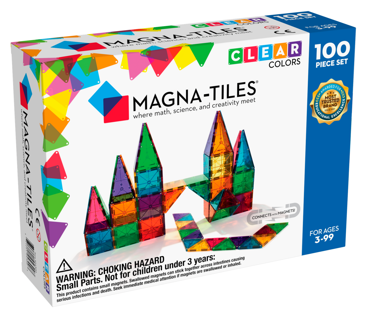 Φωτογραφία προϊόντος: Magna-Tiles Μαγνητικό Παιχνίδι 100 κομματιών Clear Colors