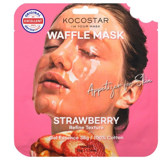 Φωτογραφία προϊόντος: Kocostar Waffle Face Mask Strawberry Εμποτισμένη μάσκα προσώπου