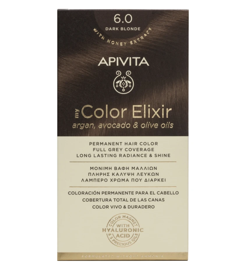Φωτογραφία προϊόντος: Apivita My Color Elixir kit Μόνιμη Βαφή Μαλλιών 6.0 Ξανθό Σκούρο