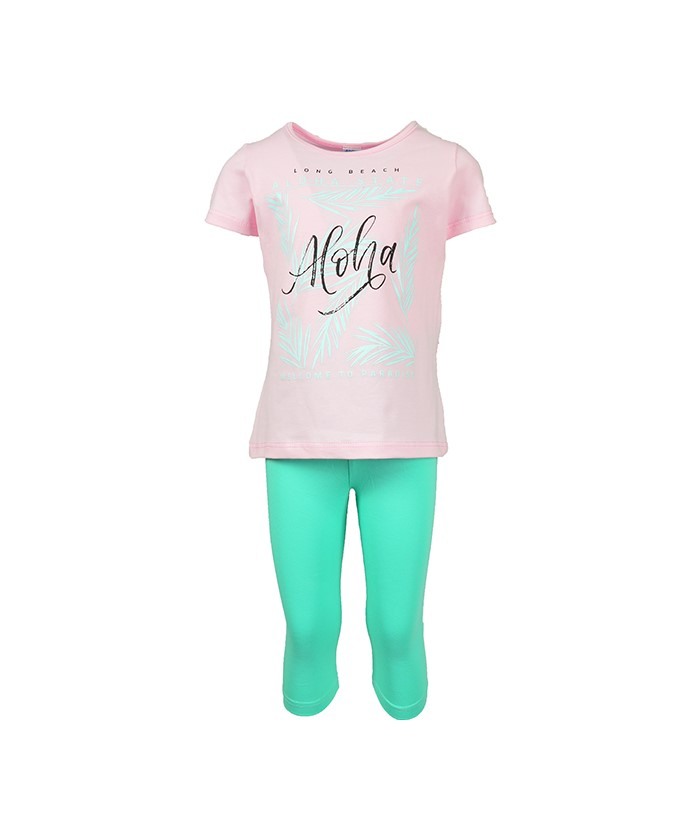 Φωτογραφία προϊόντος: All Stars Kids Fashion Παιδικό Σετ Μπλούζα-Κολάν ροζ/πράσινο 15007