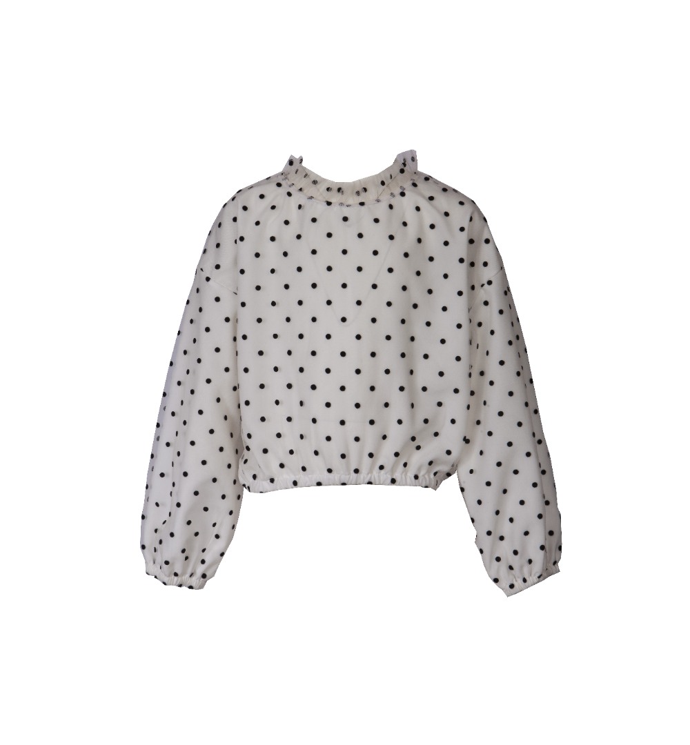 Φωτογραφία προϊόντος: M&B Kid's Fashion Μπλούζα Τουνίκ λευκό πουά 1511