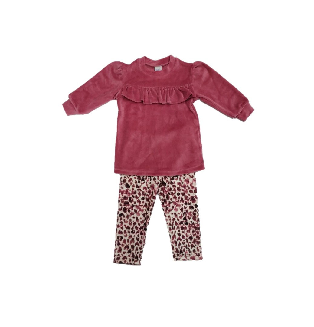 Φωτογραφία προϊόντος: All Stars Kids Fashion Παιδικό Σετ Μπλούζα Βελουτέ - Κολάν φούξια/λεοπάρ 14620