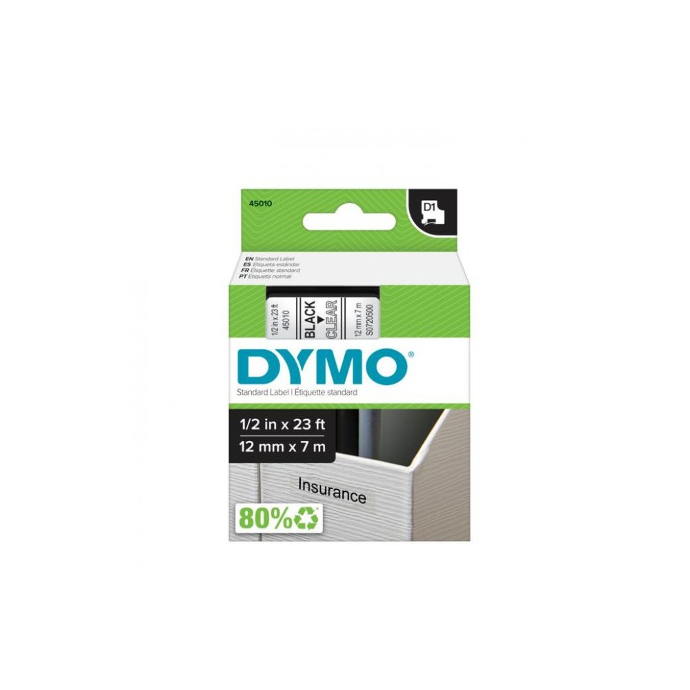 Φωτογραφία προϊόντος: DYMO 45020 D1 ΤΑΡΕ 12mx7M WHITE on TR/PARENT