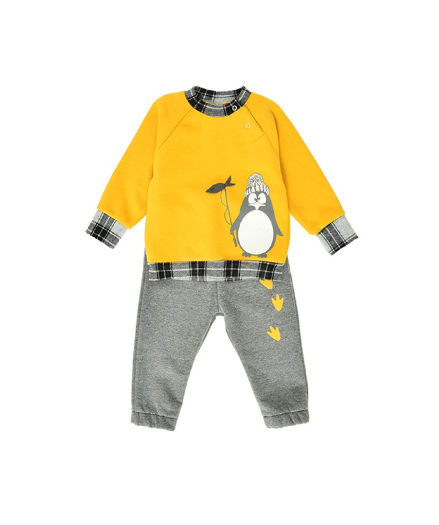 Φωτογραφία προϊόντος: All Stars Kids Fashion Βρεφικό Σετ Φόρμα Πιγκουίνος κιτρινο/ γκρι 14754
