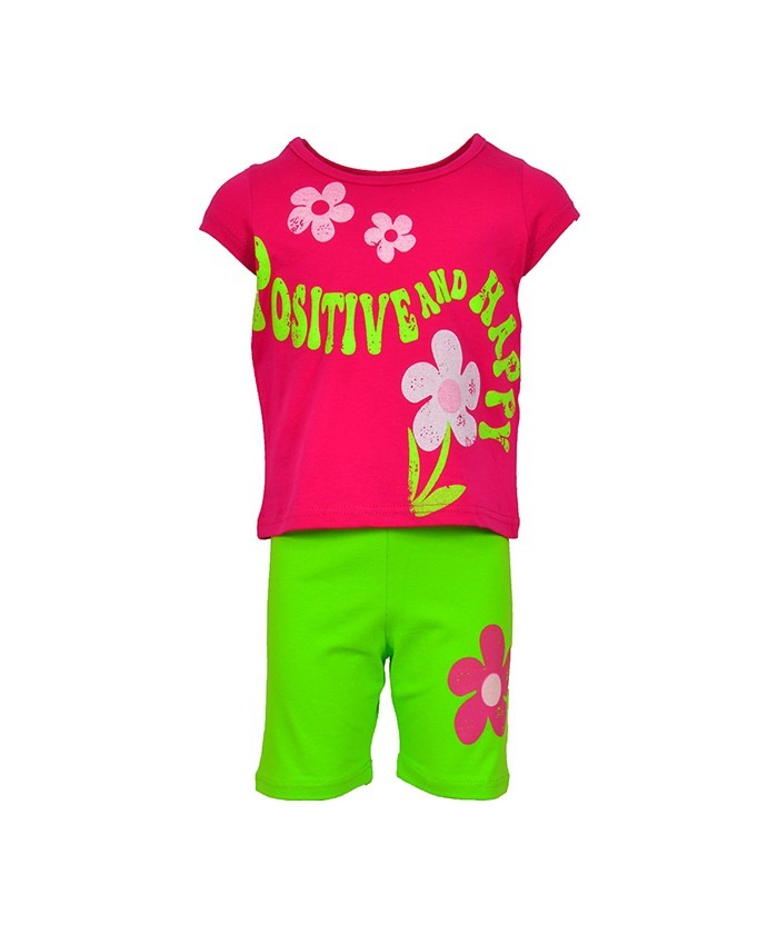 Φωτογραφία προϊόντος: All Stars Kids Fashion Παιδικό Σετ Μπλούζα-Κολάν φούξια/πράσινο 15139