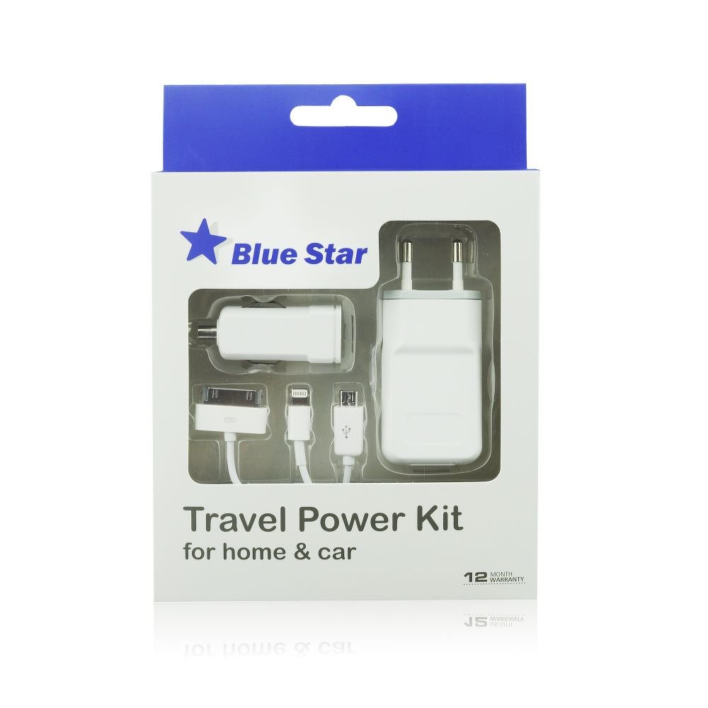 Φωτογραφία προϊόντος: 4in 1 set για iPhone 3G/4/5 & Micro USB 1A NEW BLUE STAR