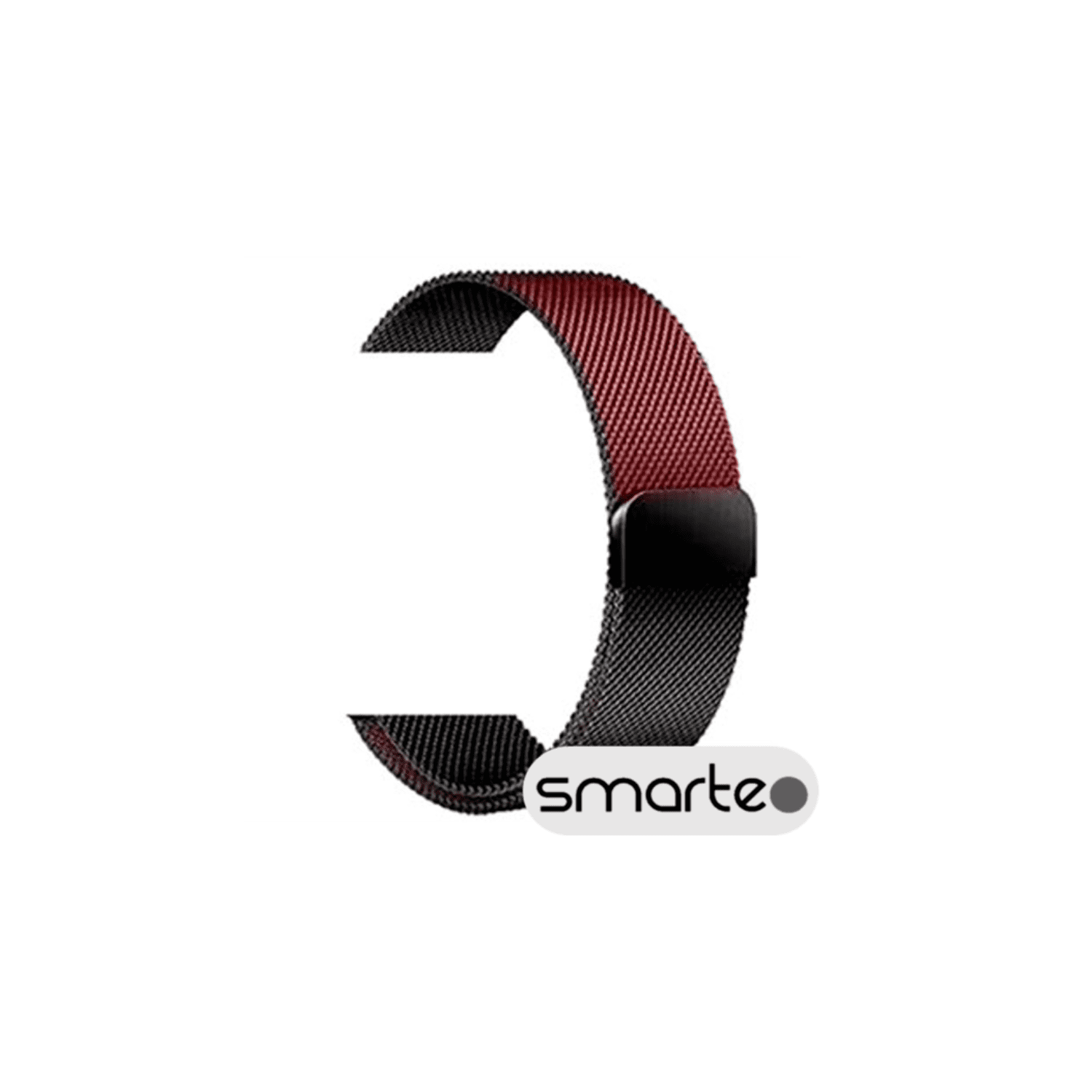 Φωτογραφία προϊόντος: Μεταλλικό bracelet για Smarteo Q5200s/W2600, i-watch κλπ Μαύρο/κόκκινο