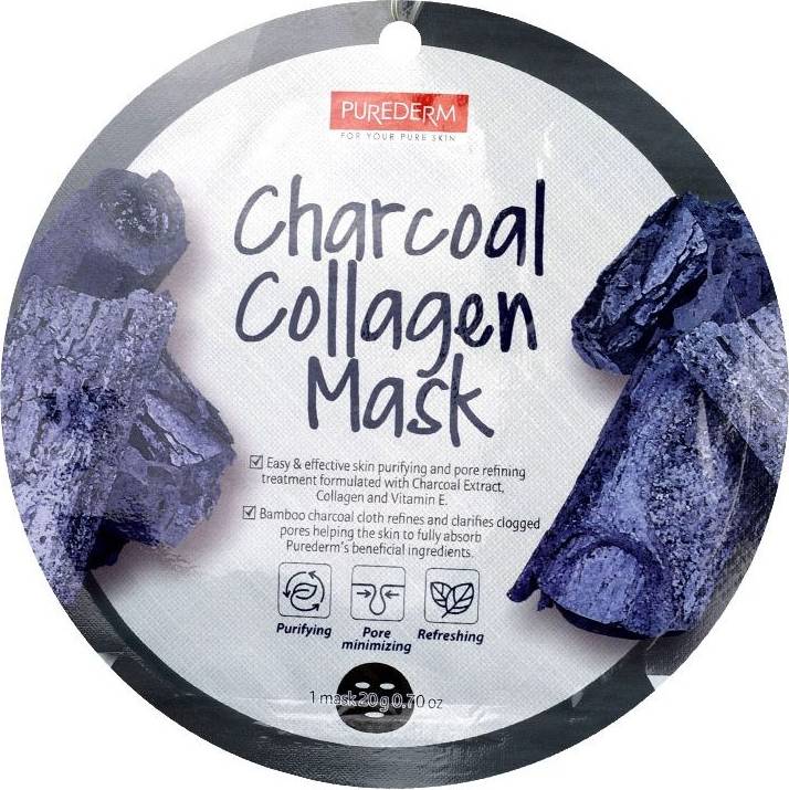 Φωτογραφία προϊόντος: Purederm Purederm Charcoal Collagen Mask Sheet Μάσκα Προσώπου με Ενεργό Άνθρακα & Κολλαγόνο 18g