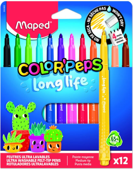 Φωτογραφία προϊόντος: MAPED ΜΑΡΚΑΔΟΡΟΙ COLOR PEPS LONG LIFE 2.0 X12 ΧΡ.