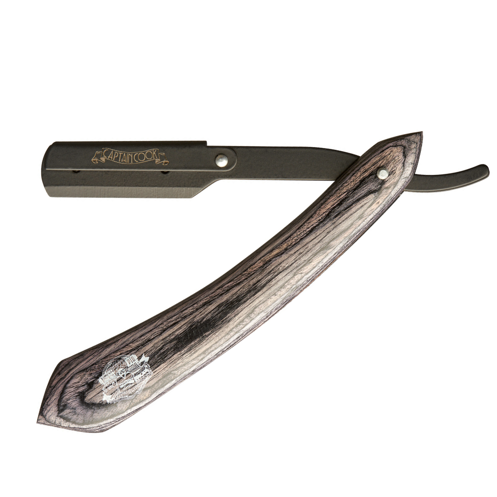 Φωτογραφία προϊόντος: Σαβέτα-Φαλτσέτα Captain Cook Wooden Black Shaving Razor + Θήκη (04985)