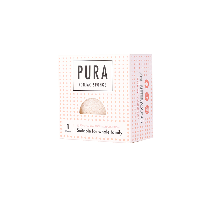 Φωτογραφία προϊόντος: Sister Young Pura Konjac Sponge White Καθαρό Φυσικό Σφουγγάρι Konjac