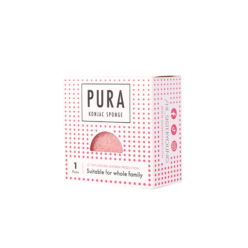 Φωτογραφία προϊόντος: Sister Young Pura Konjac Sponge Pink Φυσικό Σφουγγάρι Καθαρισμού με Ροζ Άργιλο