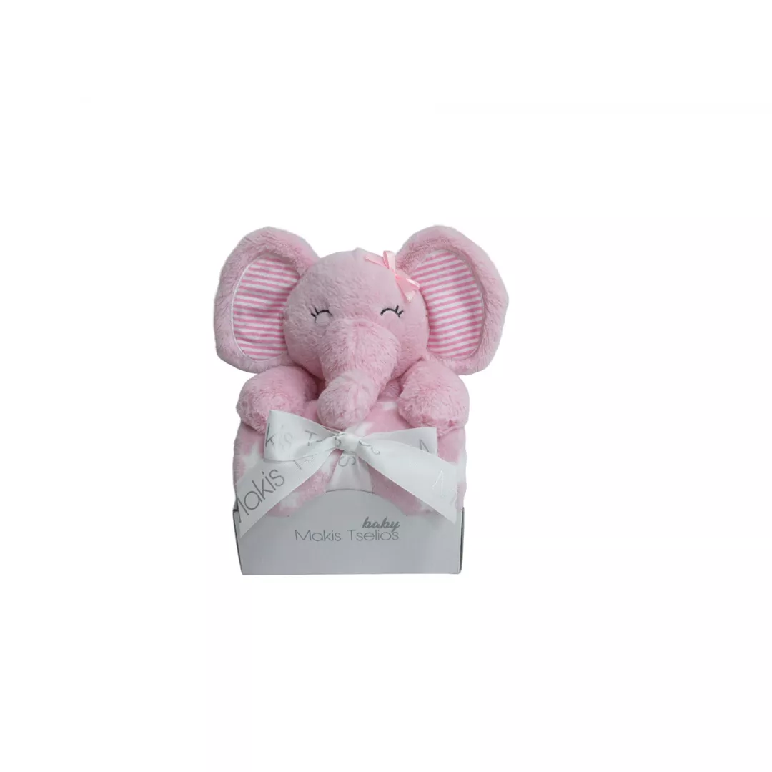 Φωτογραφία προϊόντος: ELEPHANT PINK Διακοσμητικό κουκλάκι με κουβέρτα