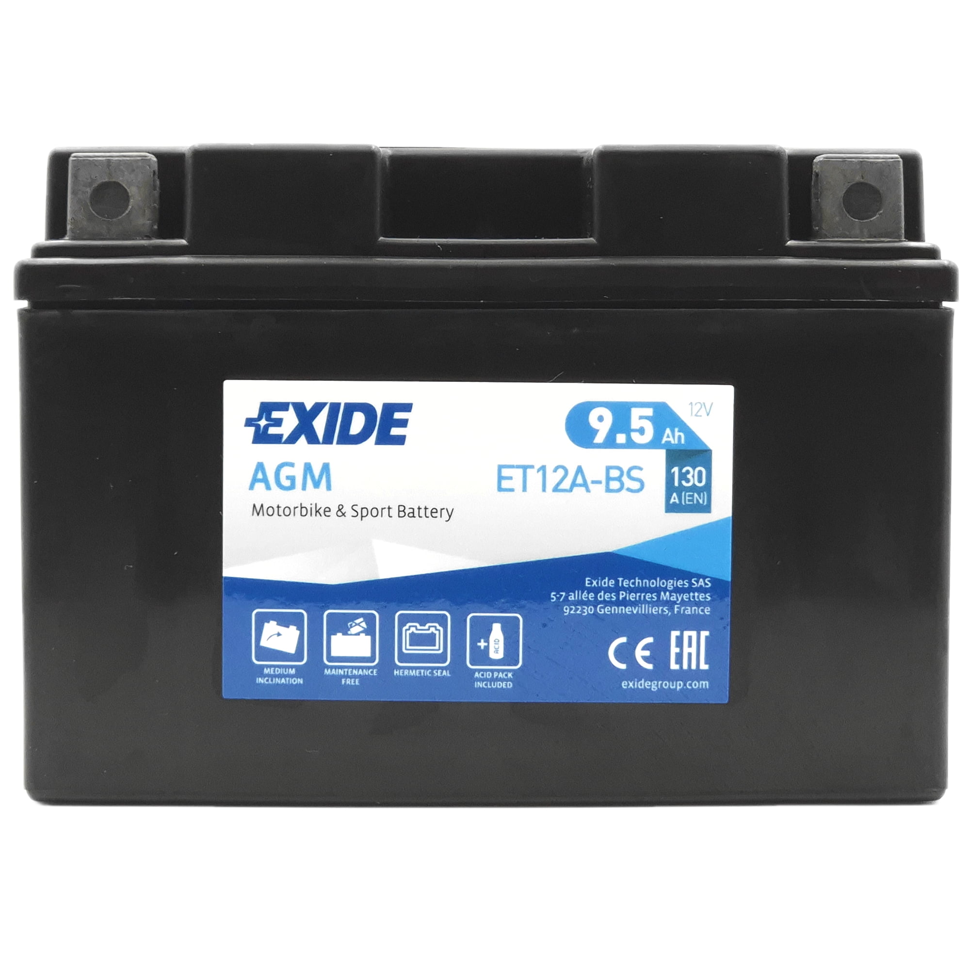 Φωτογραφία προϊόντος: EXIDE AGM ET12A-BS 12V 9.5Ah 130A (EN)
