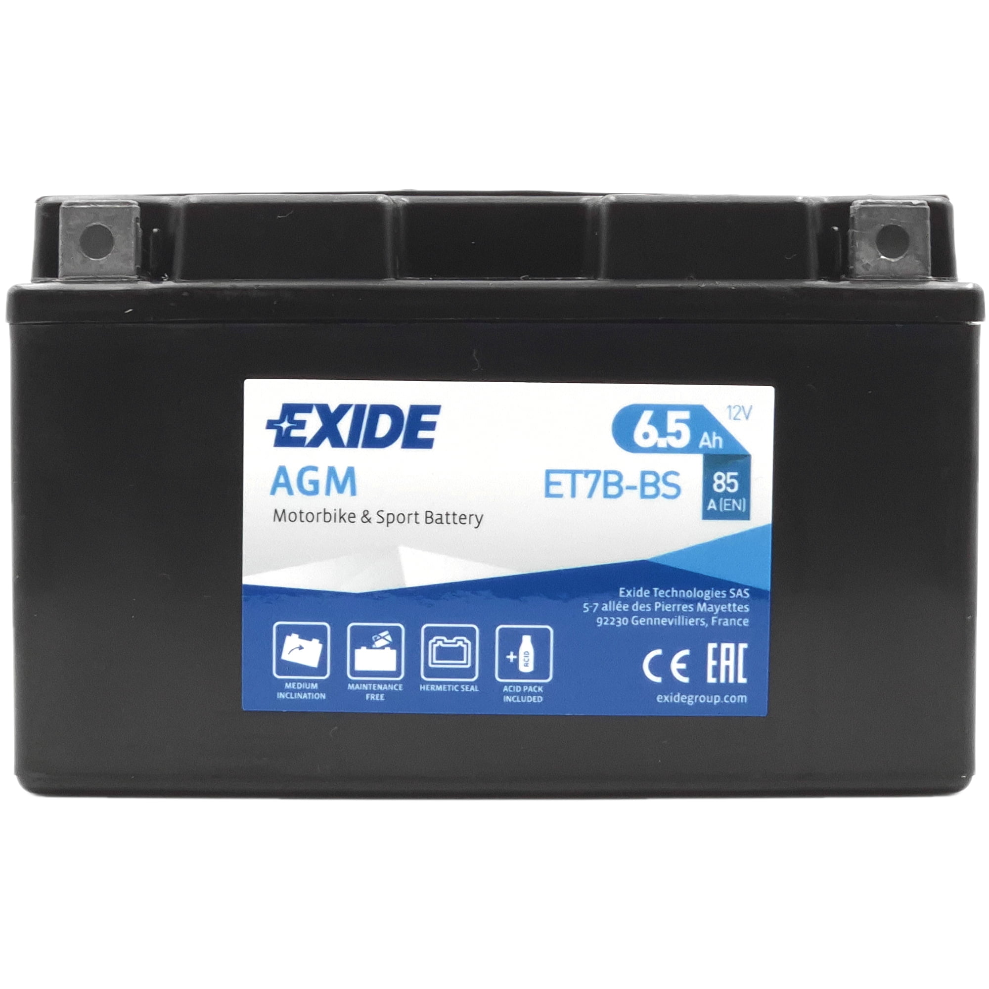Φωτογραφία προϊόντος: EXIDE AGM ET7B-BS 12V 6.5Ah 85A (EN)